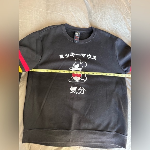 Disney x Forever 21 Japanese Mickey Mouse Sweatshirt XL Black Retro Streetwear - Picture 6 of 7